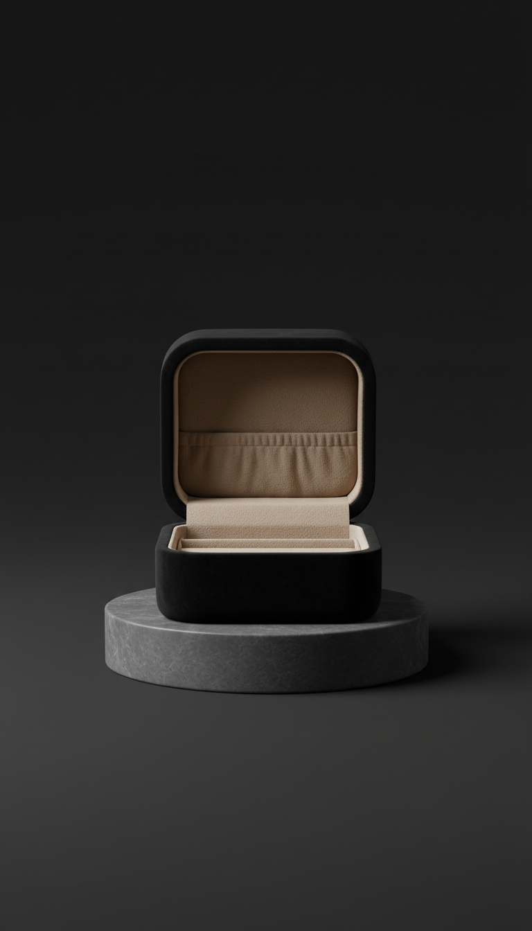 Onyx Black Velvet Jewelry Box