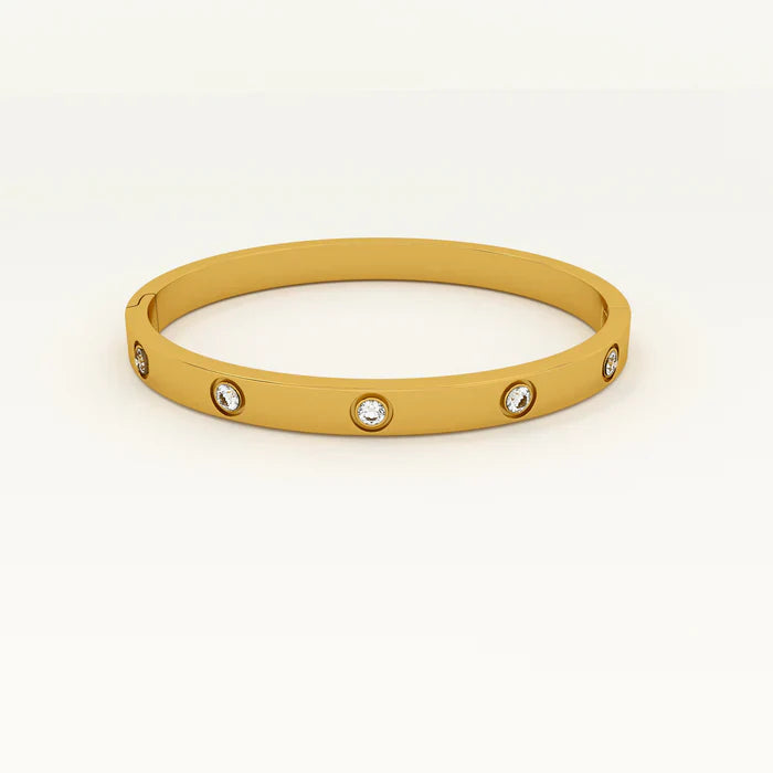 Crystal Love Bangle Bracelet - Sori Style-1