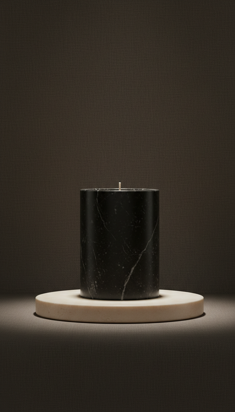 Matte Black Marble Luxury Candle