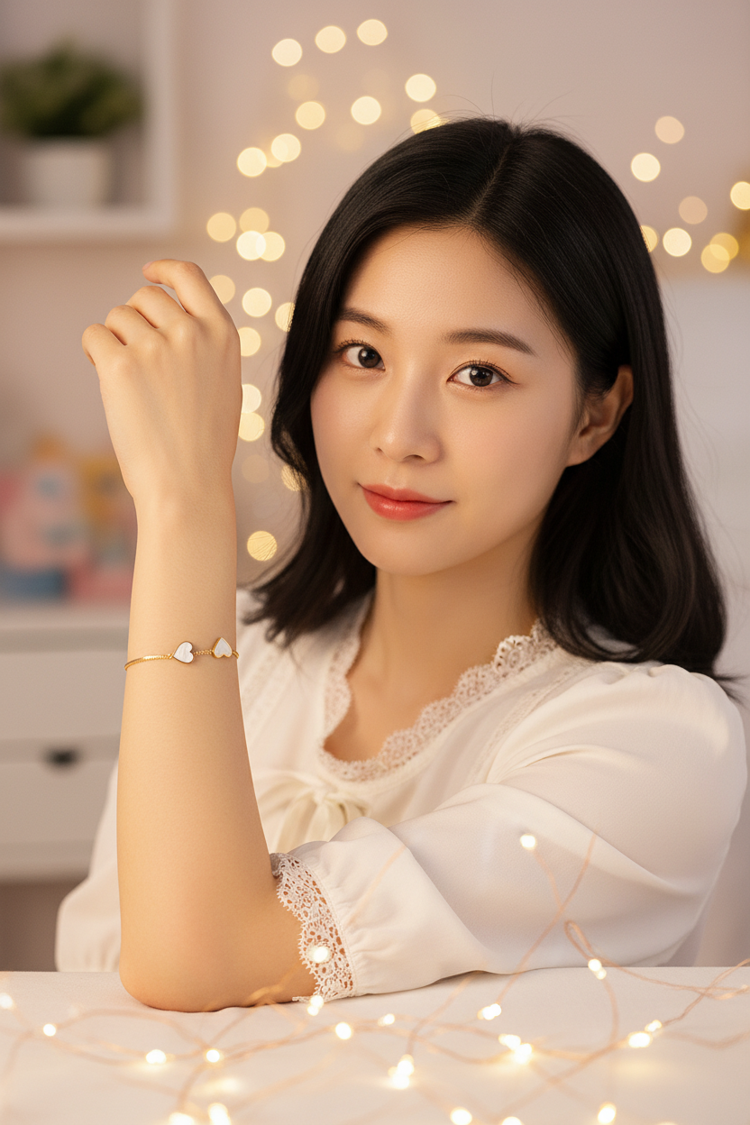 Coquille Heart Charm Bracelet — Gold Stainless Steel