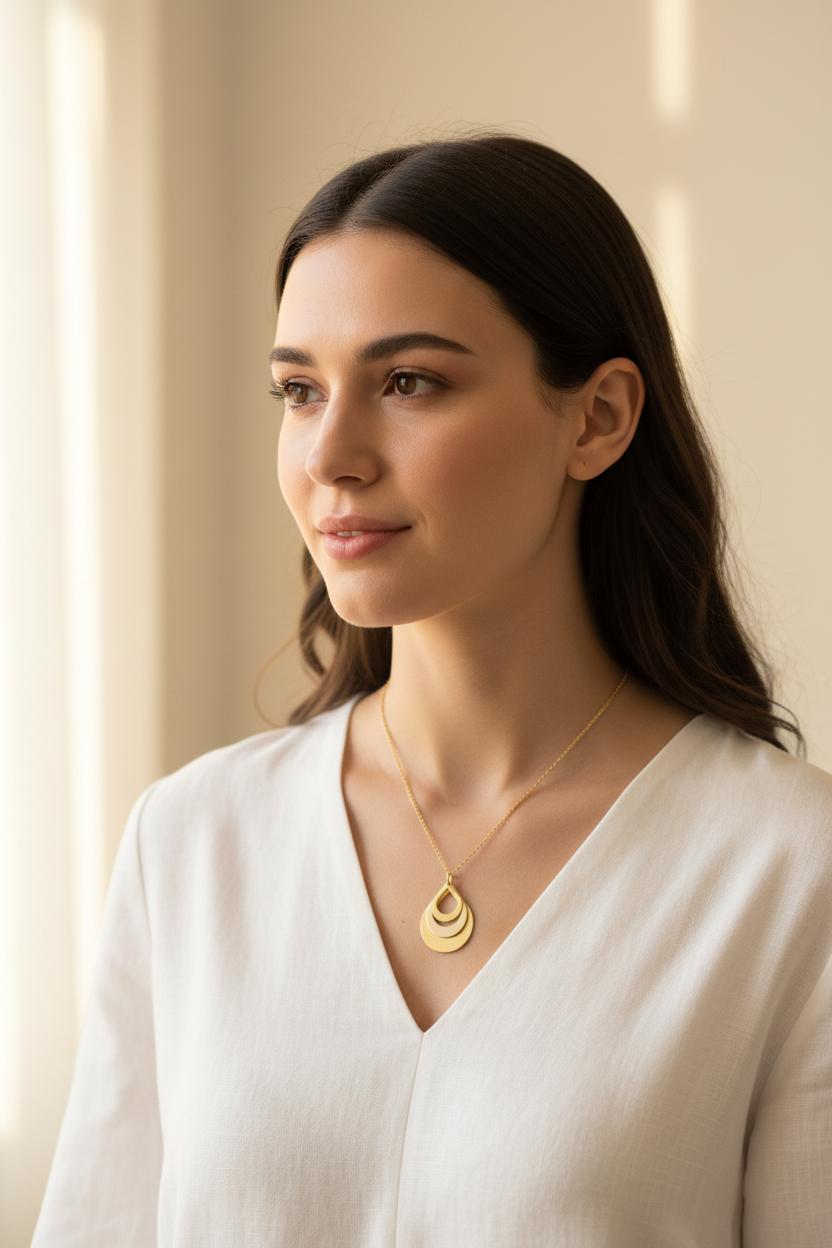 Goutte Personalised Water Drop Pendant — Engravable Name & Letter