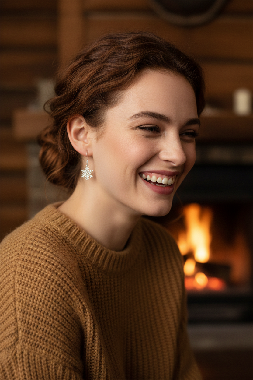 925 Sterling Silver Christmas Earrings