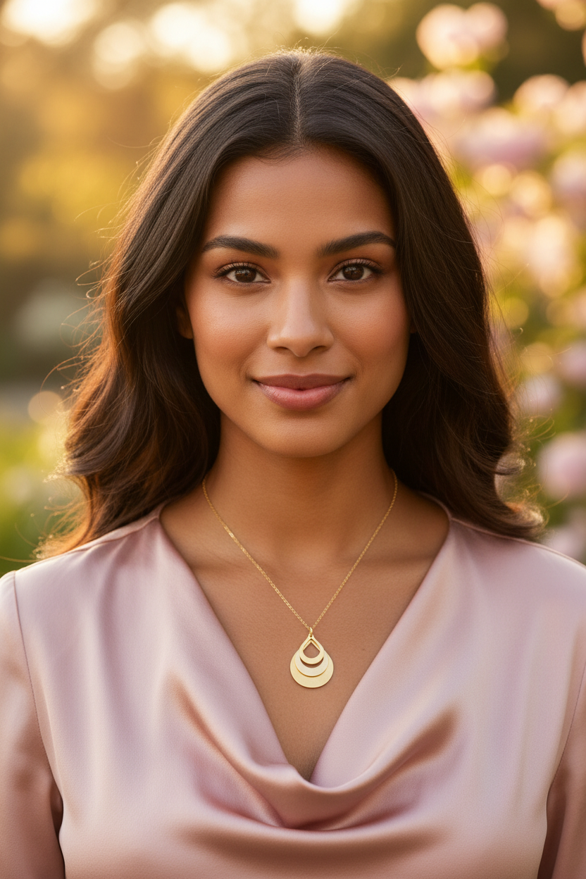 Goutte Personalised Water Drop Pendant — Engravable Name & Letter