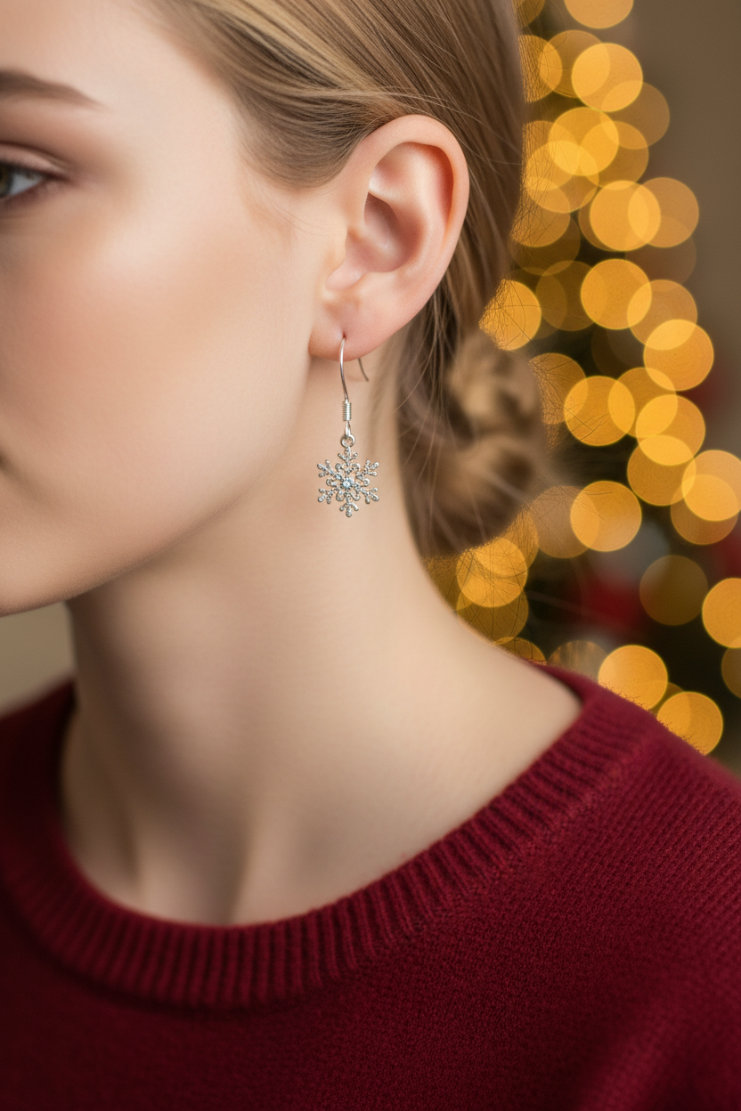 925 Sterling Silver Christmas Earrings