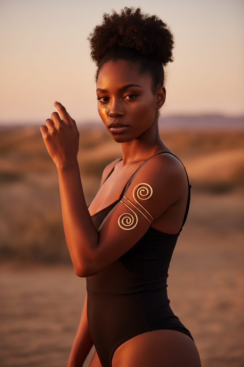 Spirale Upper Arm Cuff — Gold & Silver