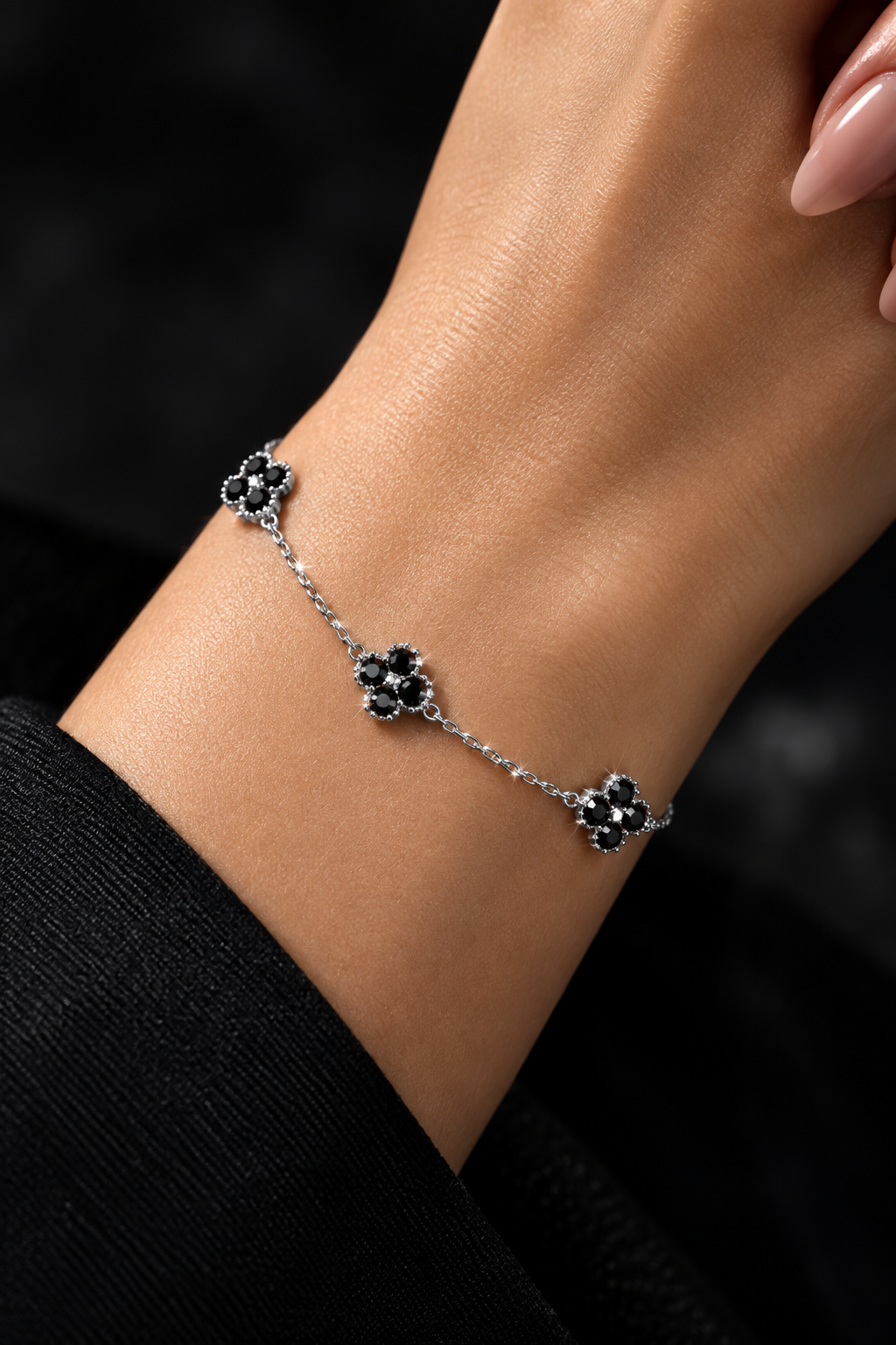925 Silver Moissanite Four-Leaf Clover Jewelry Set