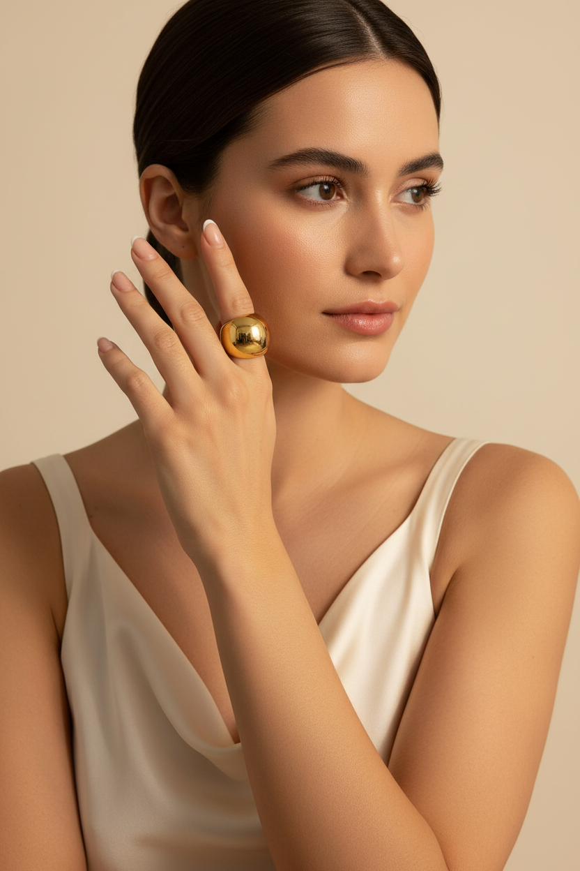Geometric Polished Ring | Gold & Silver