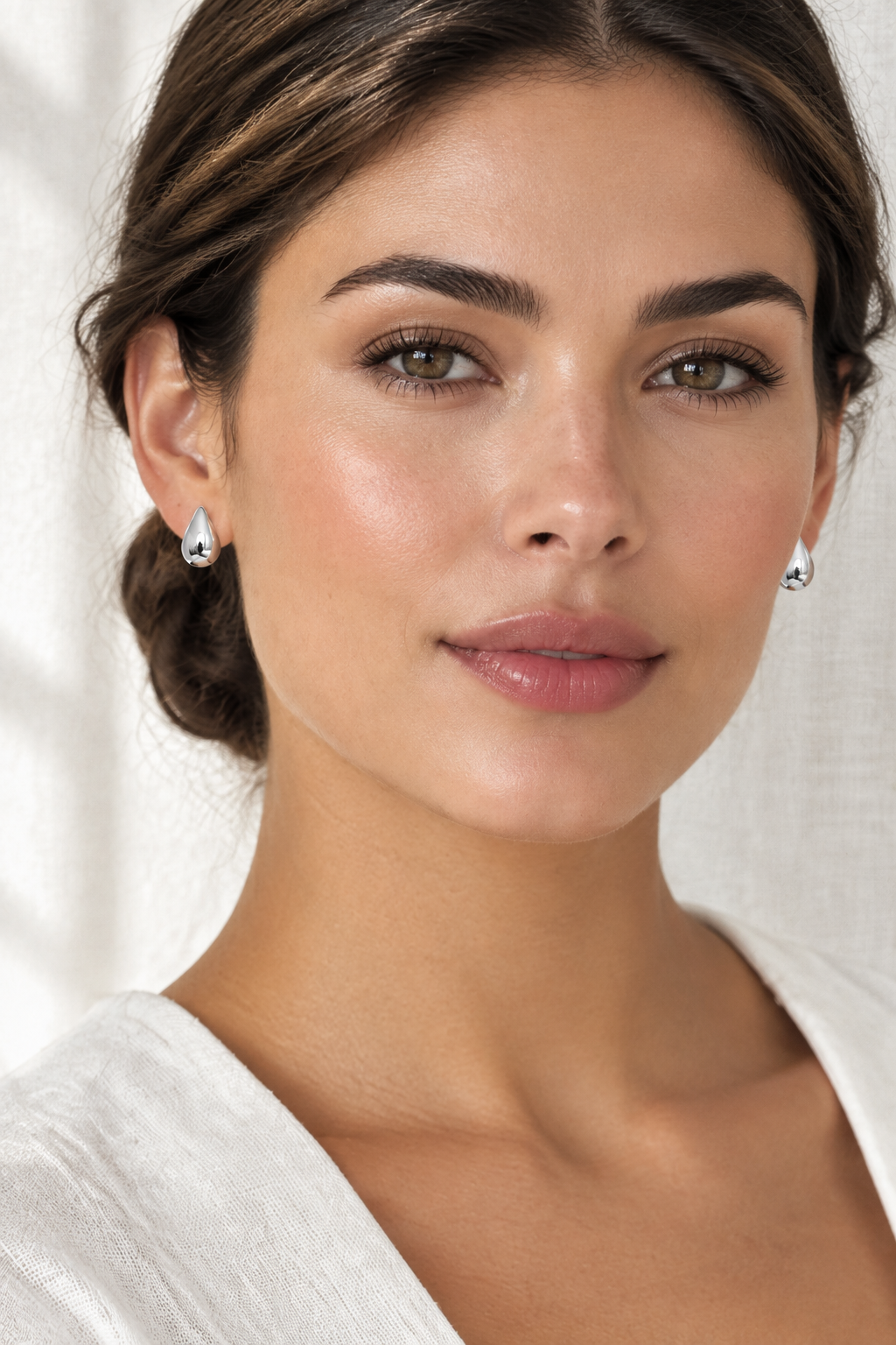 925 Sterling Silver Teardrop Earrings | 18K Gold & White Gold Studs – Mirrorstalk