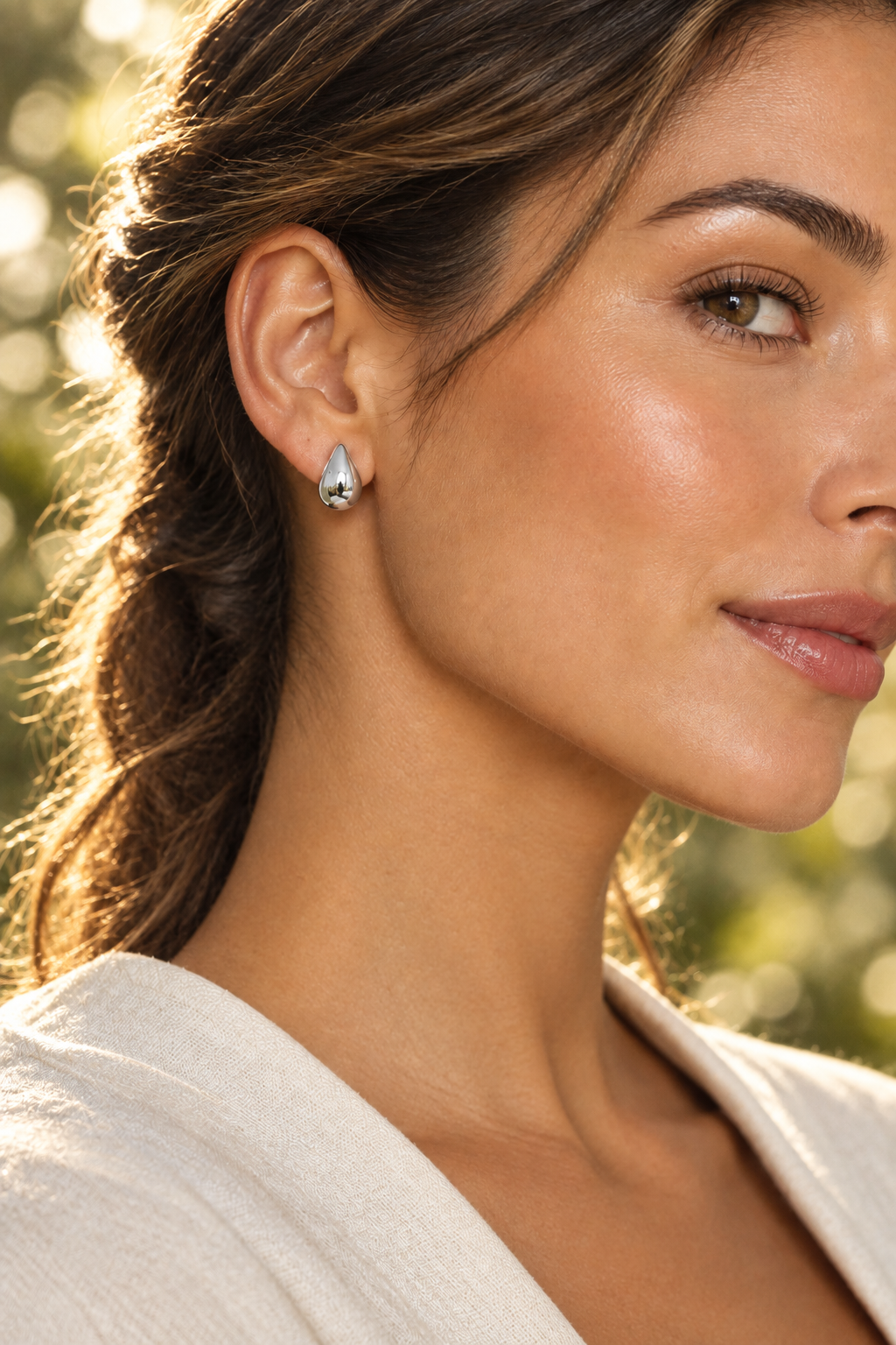925 Sterling Silver Teardrop Earrings | 18K Gold & White Gold Studs – Mirrorstalk